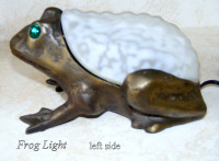 Iron cast FROG LAMP, desktop, complete and working