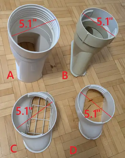 5.1"\13cm Exhaust Hose Adapter Portable Air Conditioner Tube Connector * I have 2 pieces, the price...