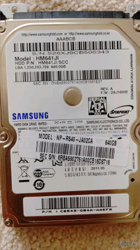 2 Notebook SATA Hard Drives 5400 Spin