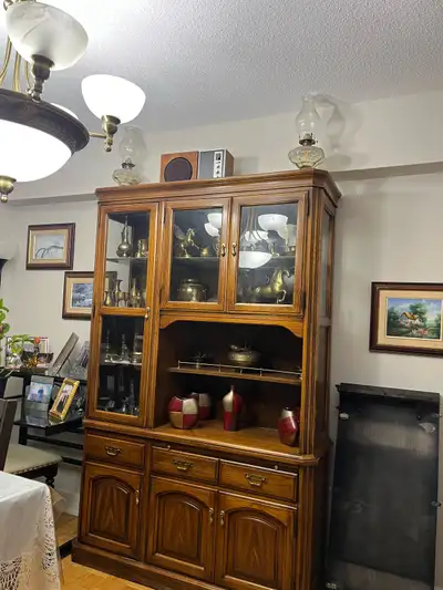 EXCELLENT CONDITION WOODEN CABINET + Buffet, View more