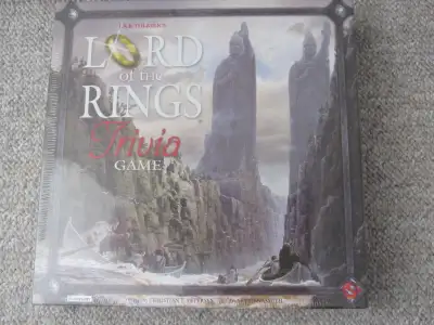 This Lord Of The Rings Trivia Board Game is still sealed. It is "the ultimate test of your knowledge...