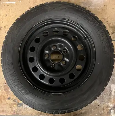 Set of 4 tires from a 2005 Impala. 215/R65/16, 5 X 115mm bolt pattern.