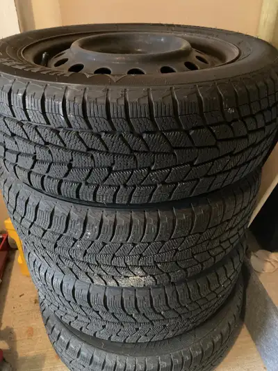 4 MotoMaster Winter Edge Snow Tires 15” Tires 5 years old, Rims 4 years old. Lightly used. Came from...
