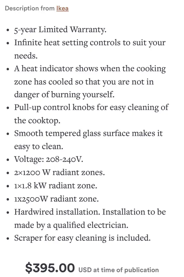 ikea Eldig 4 Element Glass Ceramic Cooktop64407492406531121