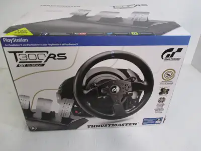 The Thrustmaster Gran Turismo Edition T300RS racing wheel was developed for serious racers. Compatib...