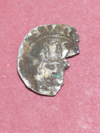Unattributed medieval Vienna silver pfennig, cut/halved