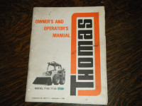 Thomas T103, T132, 133 Skid Steer Loader Tractor Operator Manual