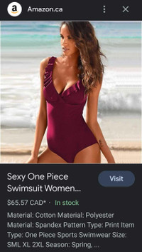 New! Sexy 1 Piece Swimsuit (Size: S)