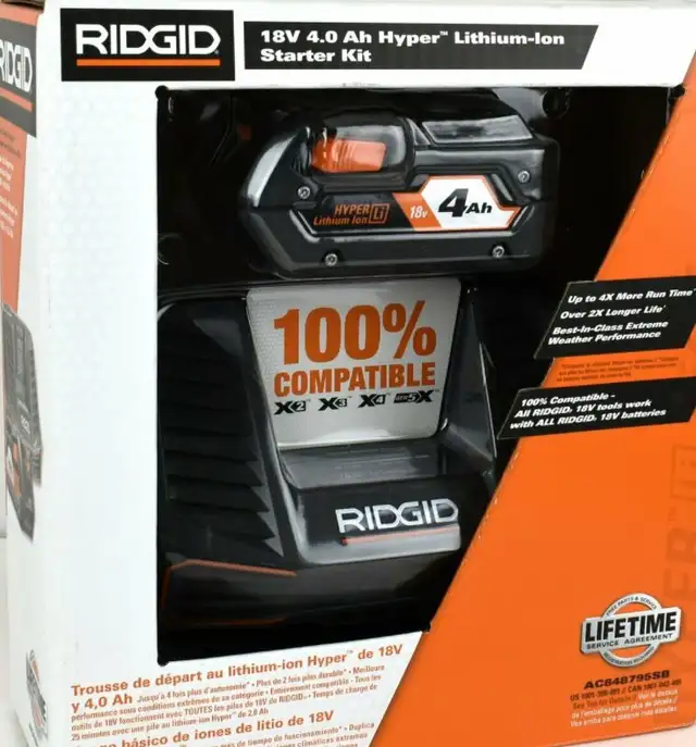 RIDGID 18V MAX Output Lithium-Ion 4.0 Ah Battery and Charger Kit in Power Tools in City of Toronto - Image 2