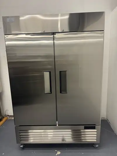 SFE double solid door commercial freezer, model SF-49. It's designed for reliable freezing and stora...