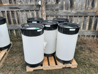 108 Litre Plastic Barrels For USED OIL or GARBAGE CANS