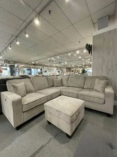 Fabric Sectional Sofa with Storage Ottoman, View more