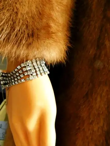 7" 6 ROW GRADUATED  RHINESTONES BRACELET, SAFETY CHAIN 1/20 12K, View more