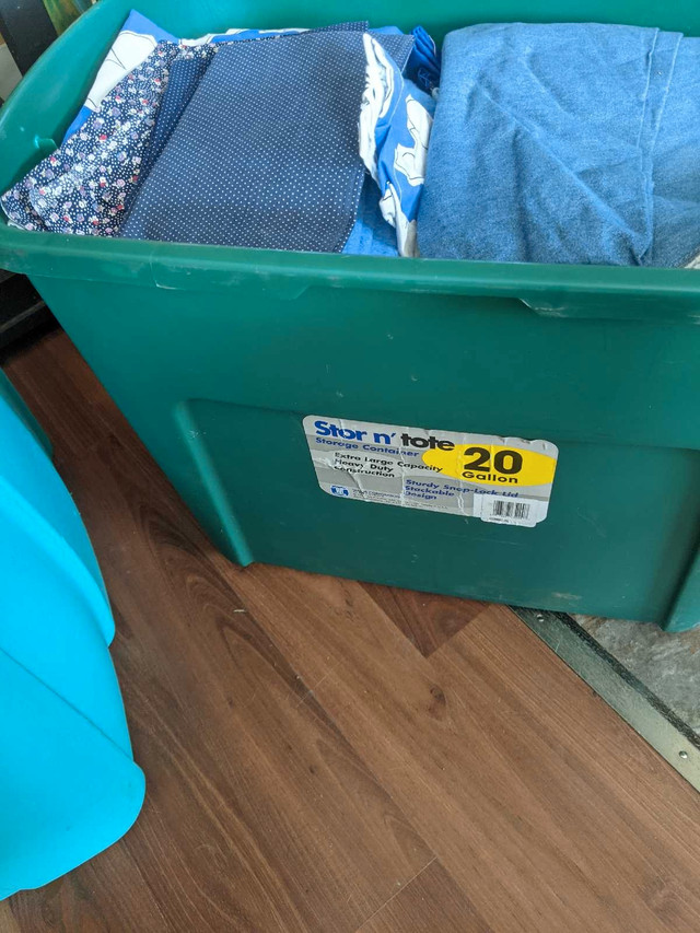 Material, 20 gallon tote  in Hobbies & Crafts in Regina