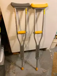 Aluminum Crutches Bequilles For 4'6"-5'2" Easily Adjustable.Goo