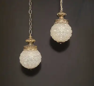 Crystal & Brass Swag Lamps, View more
