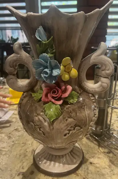 Italian Ceramic Floral Vase Bassano OTO, View more