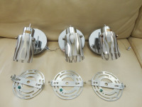 3 matching Quartz Directional Chrome Cool Pattern Sconce Lights