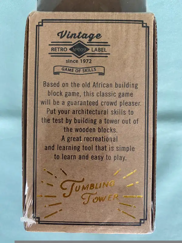 *NEW* Vintage Wooden Tumbling Tower Game of Skills in Toys & Games in Markham / York Region - Image 4