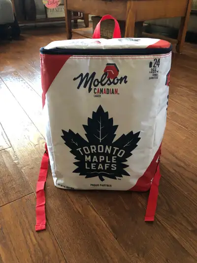 Brand new. Toronto Maple Leafs/Molson Canadian cooler backpack.