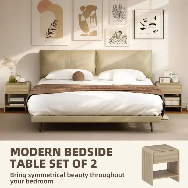  Set of 2 Modern nightstands Bedside Table with Rounded Corners in Dressers & Wardrobes in Markham / York Region - Image 5