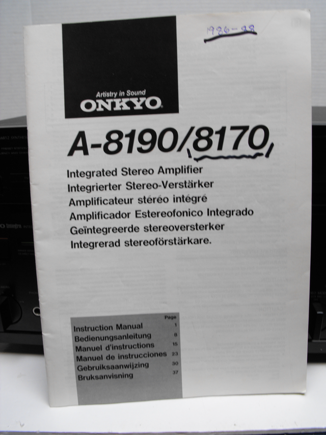 ONKYO A-8170, Integrated Stereo Amplifier with Tuner & Manual in Stereo Systems & Home Theatre in Oakville / Halton Region - Image 8