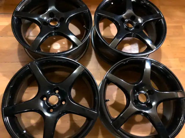 4 MAGS NOIR POUR PLUSIRIEU MODEL (:4X100) in Tires & Rims in Laval / North Shore - Image 2