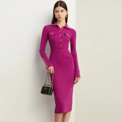  slim-fit knit dress   XL, View more