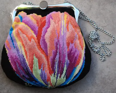 Multi Coloured Tulip Purse, Hand-Made, Fully Lined, View more