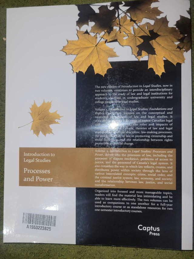 Introduction to legal studies 2 (Processes and power) in Textbooks in Sault Ste. Marie - Image 2