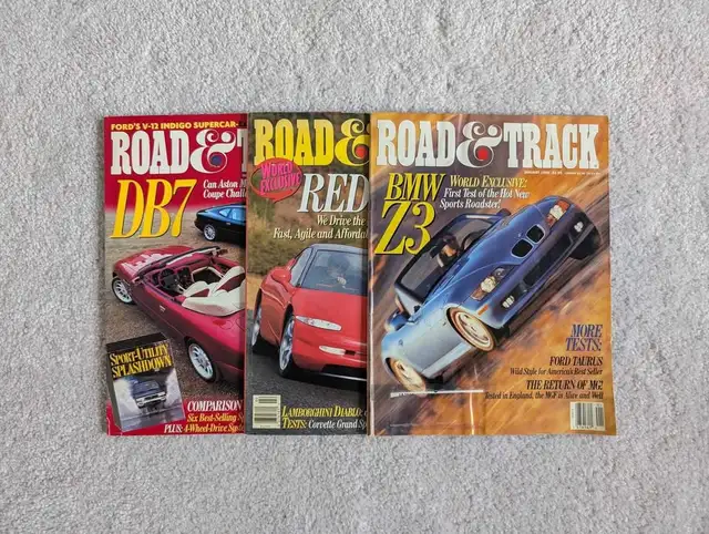 1996 Road & Track Magazines (3 Issues)