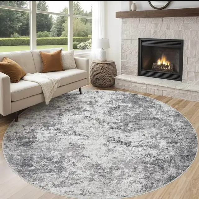 UERMEI 8ft Round Area Rug Living Room Rugs - 8x8Washable Large  in Rugs, Carpets & Runners in Hamilton - Image 2