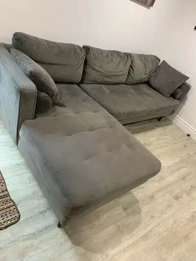 velvet L couch , View more