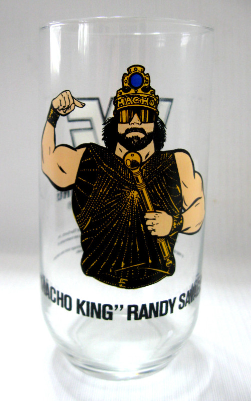 VERRE de LUTTEUR  WWF 1990 WRESTLING MACHO- KING - RANDY SAVAGE dans Art et objets de collection  à Ouest de l’Île - Image 4