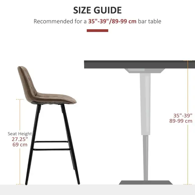 PU Leather Counter Height Bar Chair , 27.75" Bar Stools with Met in Chairs & Recliners in Markham / York Region - Image 6