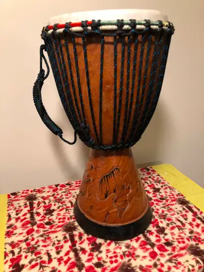 African djembe drum, excellent condition 23  high/ 11.5 skin, View more