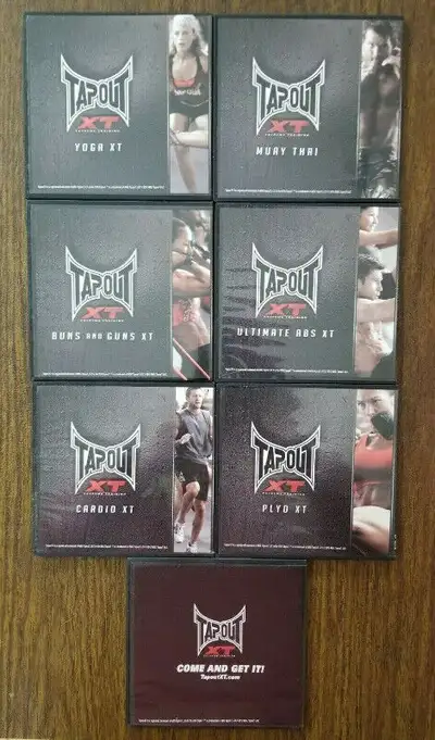 13 DVD (origiaux) du defit 90 jours Tapout XT (Cross fit). (Kingsey Falls, peux apporter a Victoriav...