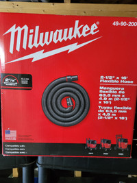 Tuyaux pour aspirateur Milwaukee 2 1/2 ×16' pieds flambant neuf
