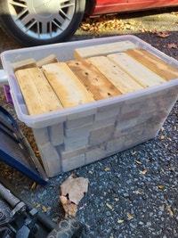 54 Wood Blocks/ Giant Jenga  in Plastic Bin Ottawa Ottawa / Gatineau Area Preview