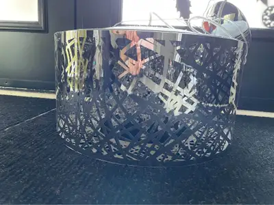 Crystal Chandelier with Chrome Cutout Shade, View more