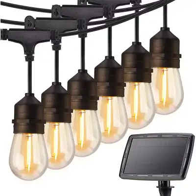  New Upgraded Outdoor Solar LED String Lights 50ft - 24 Bulbs,