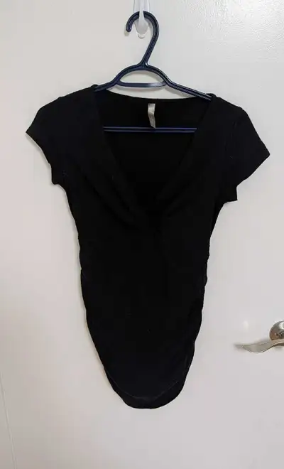 Black Ruched Maternity Top - Women's Small, View more
