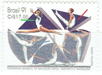 BRASIL. tIMBRE SEUL NEUF "GYMNASTIQUE", 1991.
