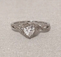 White Sapphire Heart Shaped Ring