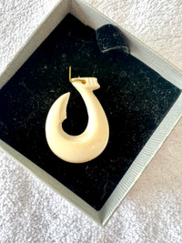 Hei Matau White Hook Pendant from New Zealand