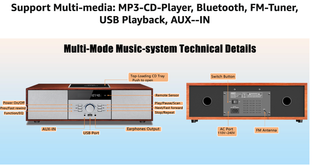 New Bluetooth Vintage Micro HiFi CD Play Stereo System for Home in Stereo Systems & Home Theatre in Calgary - Image 11