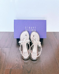 Stuart Weitzman Flat Getali Jelly Tassel Thong Sandals