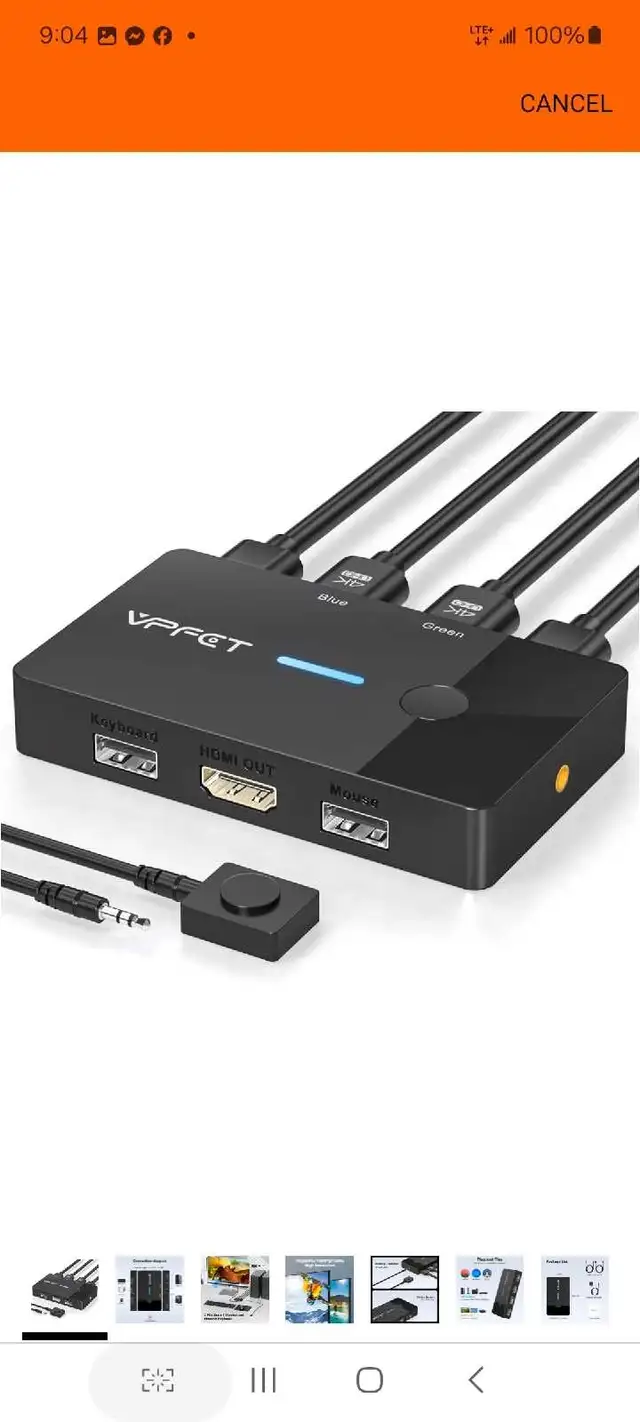 AILVLVNG HDMI KVM Switch 1 Monitors 2 Computers 4K@60Hz USB KVM  in Cables & Connectors in Markham / York Region - Image 9