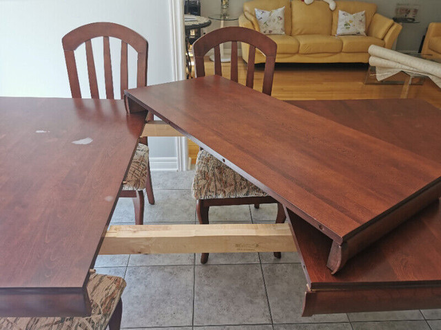 Wooden Extendable Dinning Table with 6 Chairs in Dining Tables & Sets in London - Image 3