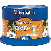 Boîte neuve VERBATIM-DVD-R 4.7Go 16x blancs imprimables cyl./50